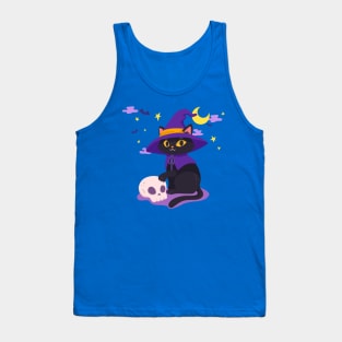 Halloween Witch Kitty Tank Top